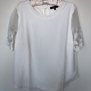 White Embroidered Top, XL